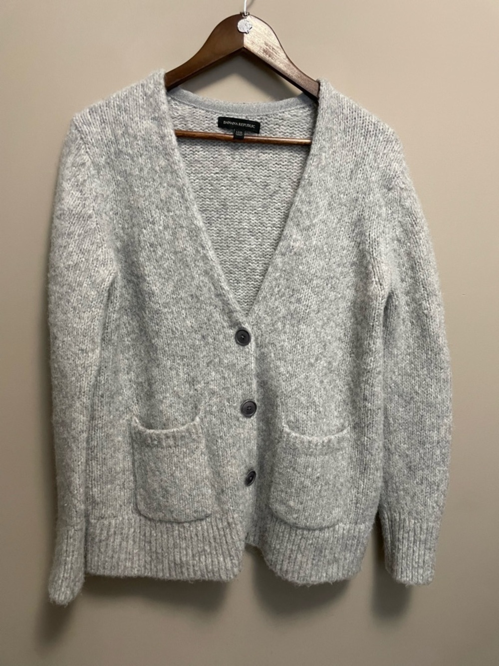 Banana Republic Light Grey Alpaca Knit Cardigan Women’s Large